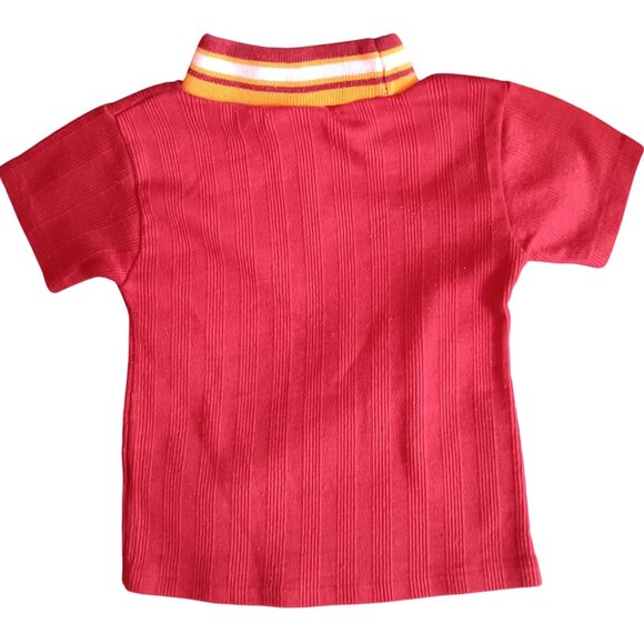 Vintage Boys T-Shirt 2T 3T 1970's JCPenney Ribbed Ringer Knit Mock Neck Hippy - Picture 4 of 4